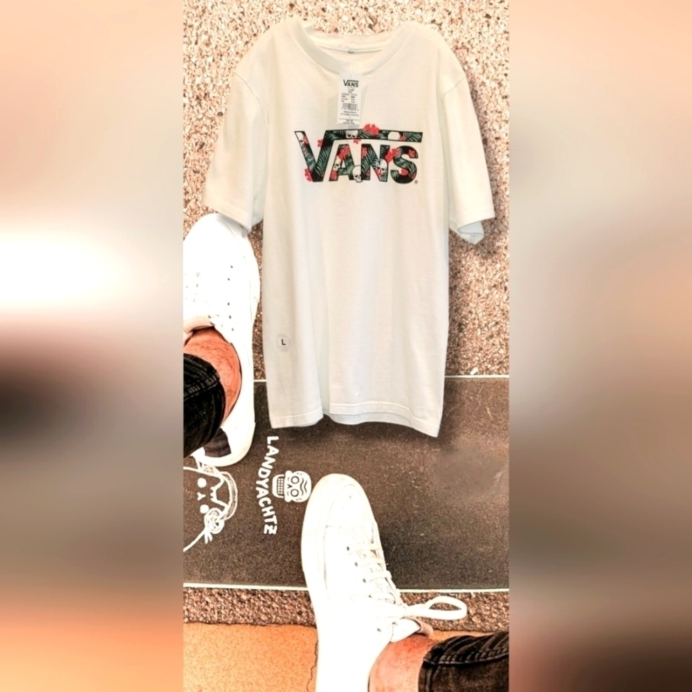 Unisex Vans Skull Short Sleeve Cotton  Tee Shirt